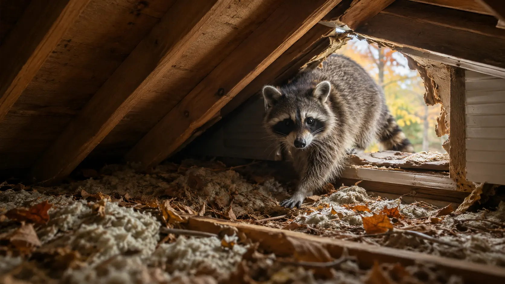raccoons in attic
